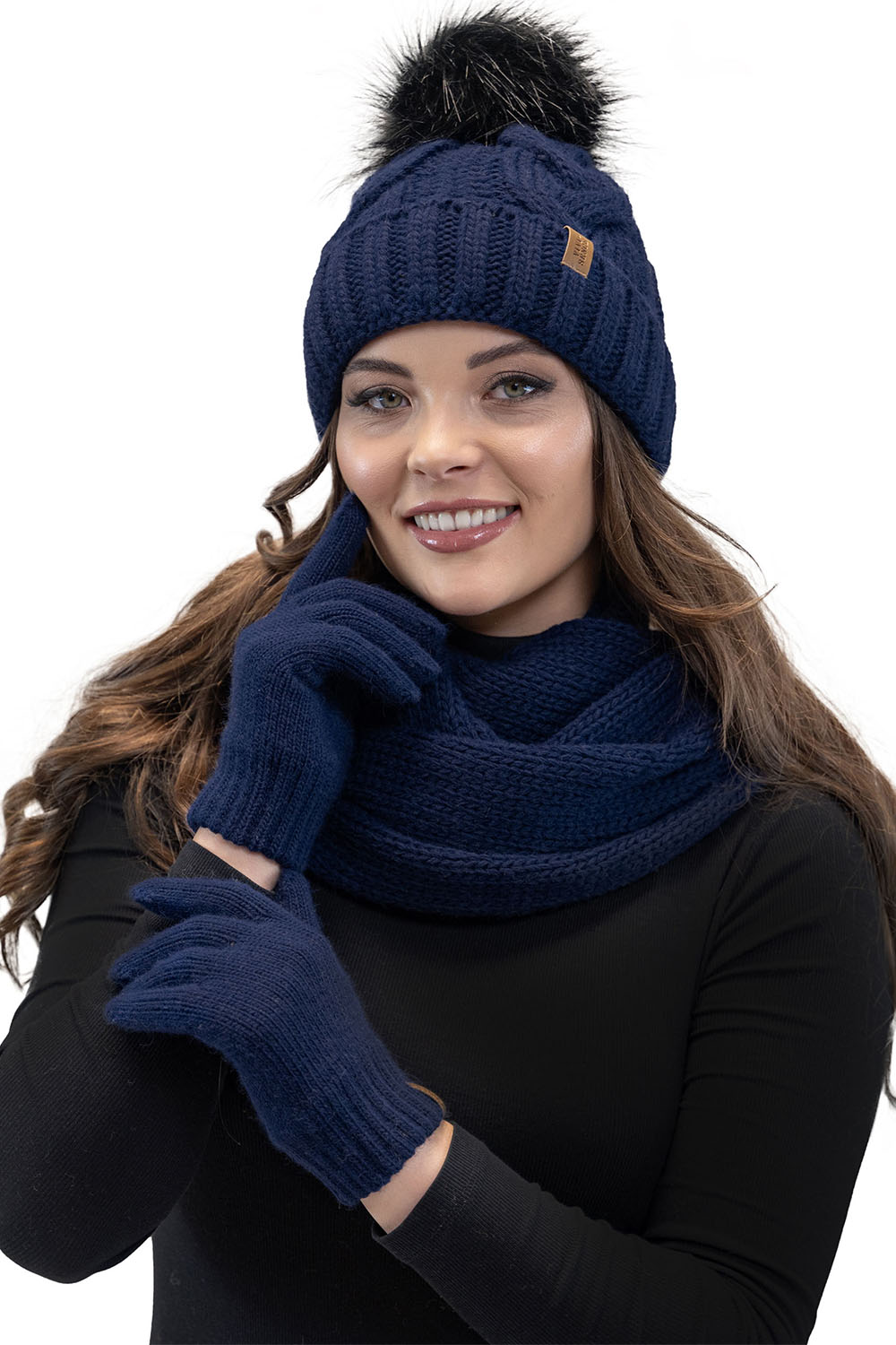 Vivisence Damen Winter Handschuhe Weichem und Warme Ideal für Kaltes Wetter 7014, marineblau