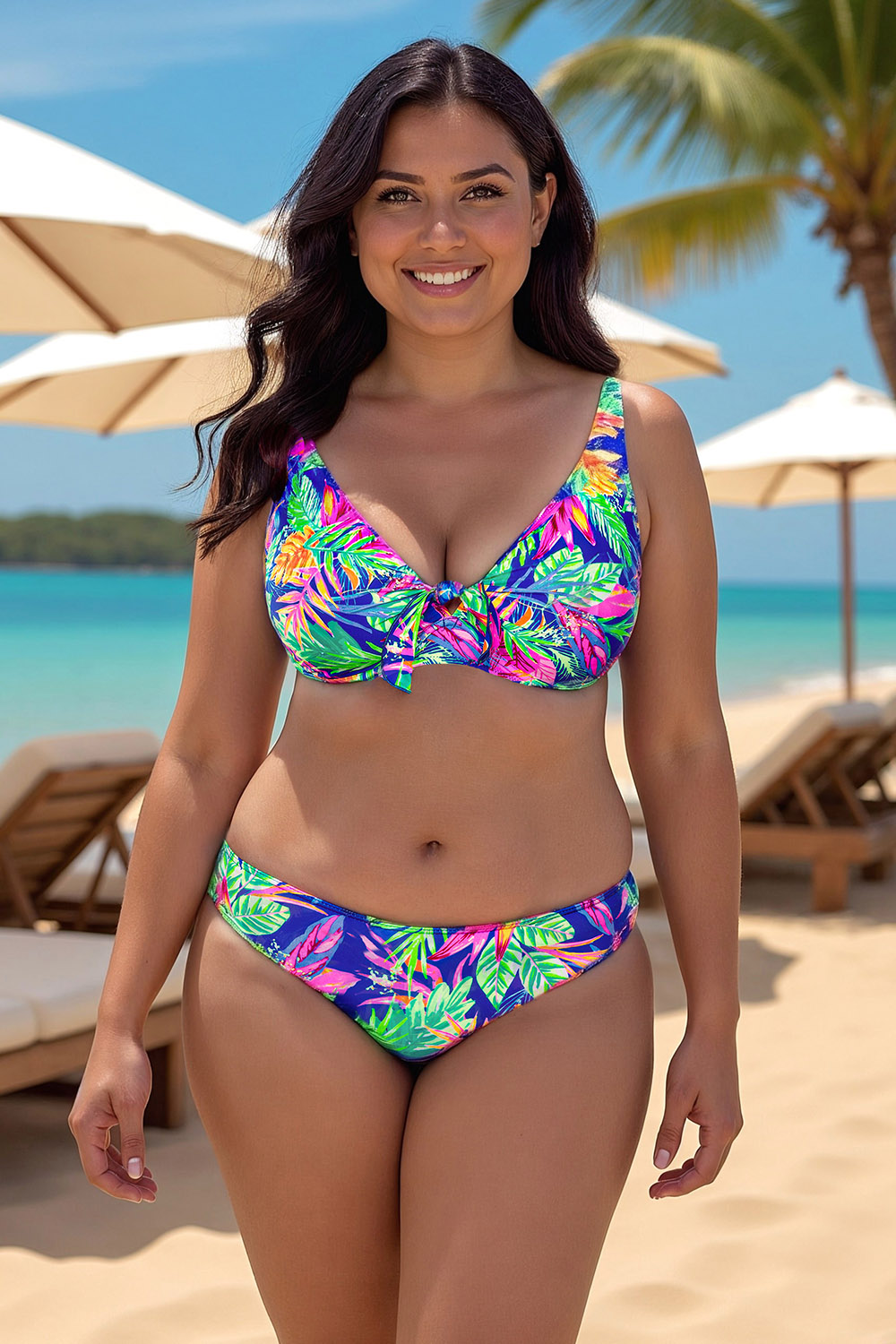 Vivisence 3203 top de bikini à rayures top qualité style classique, multicolour