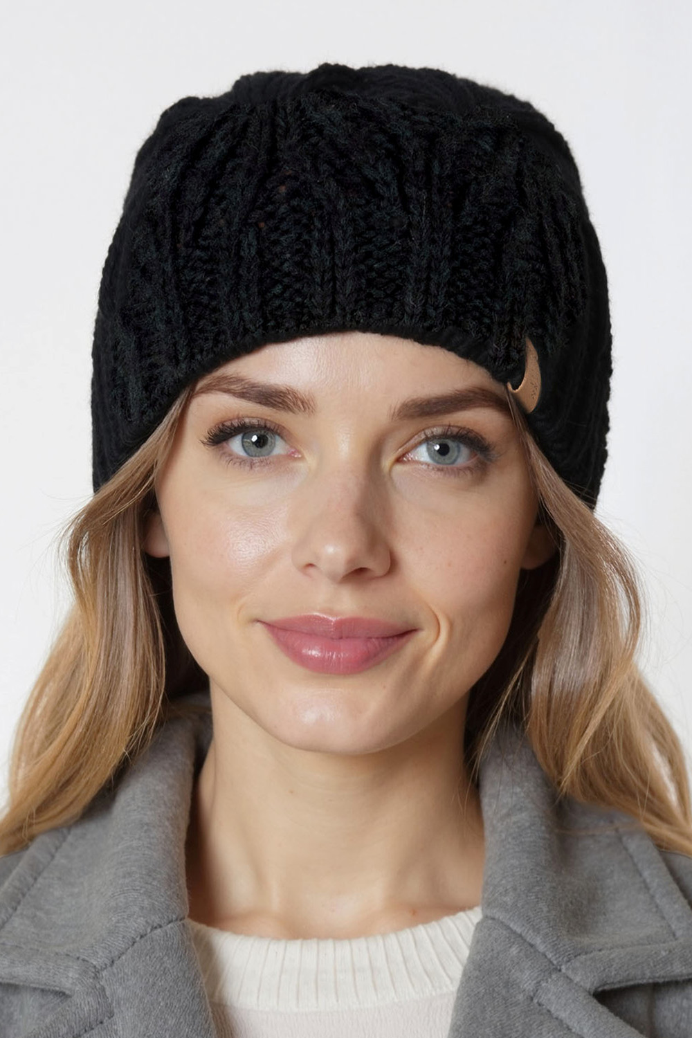 Vivisence Women Winter Hat And Scarf Set Lambswool Cotton Soft Knit Cozy Warmth, Black