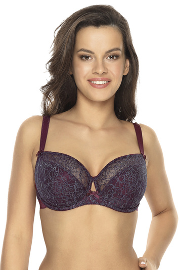 Gaia stunning semi padded bra embroidered 1072 Liv, Dark Blue