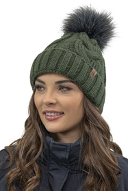Vivisence Winter Hat With Pom Pom For Women Warm Ideal For Cold Days 7014, green