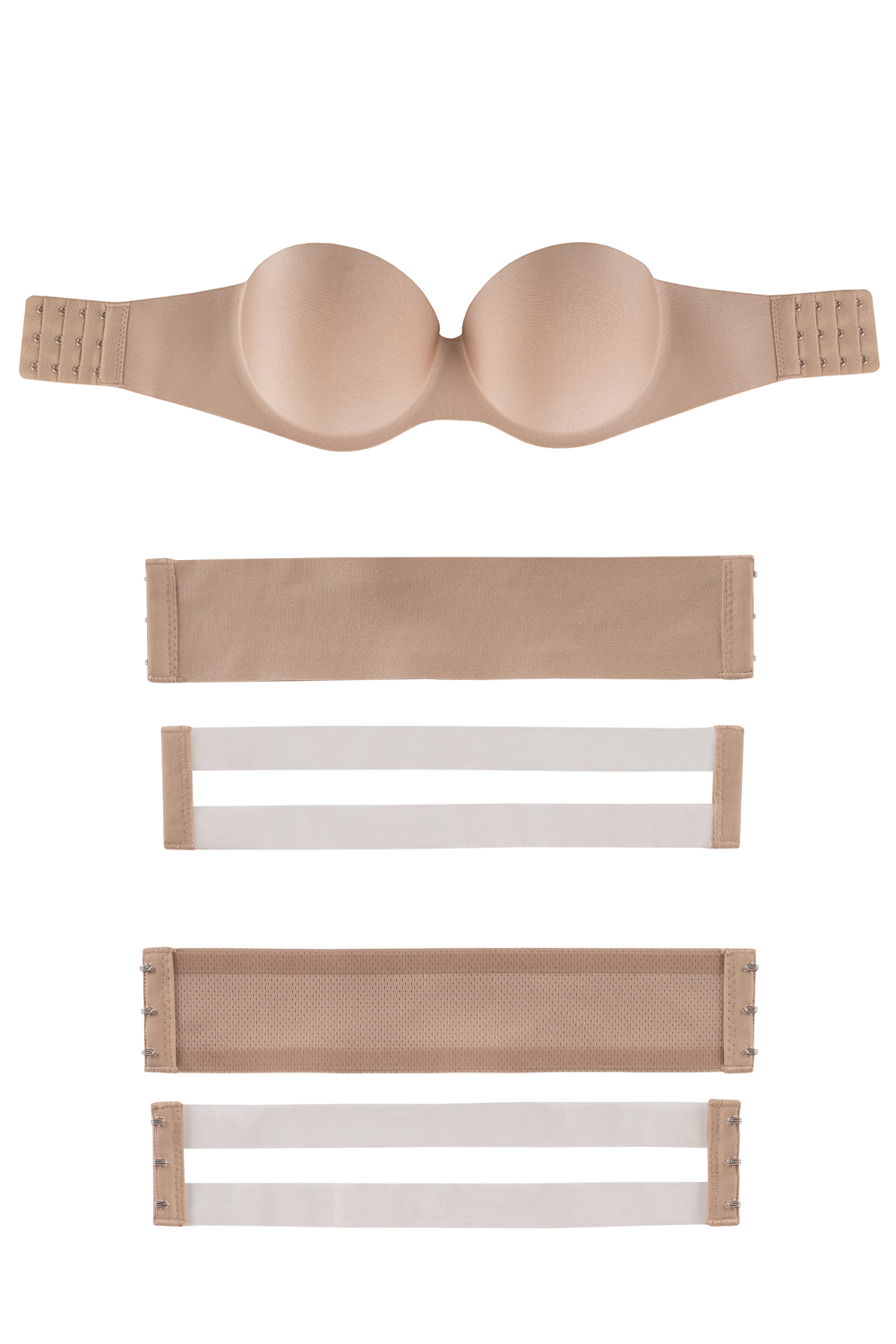 Vivisence Strapless Bra Bandeau for Women self-adhesive barconette Underwire bra for special occasions Dresses and Backless Outfits Model 1065, beige