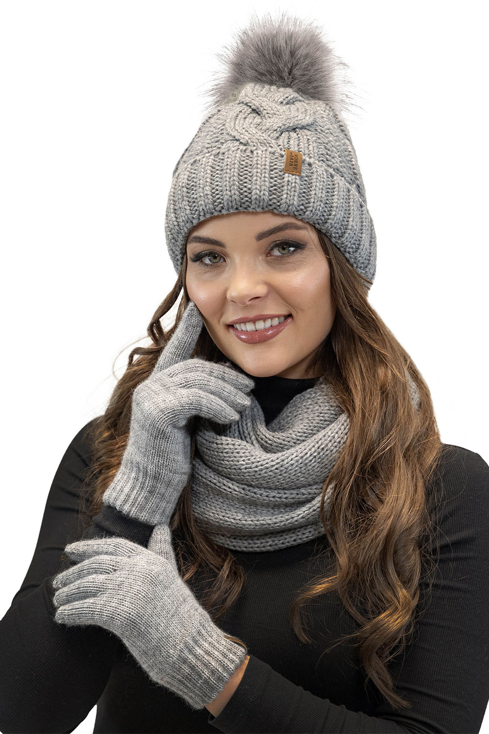 Vivisence Winter Hat With Pom Pom For Women Warm Ideal For Cold Days 7014, light grey