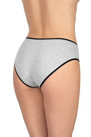 Vivisence Culotte Classique Slip pour Femme Lot de 5 Figi 4016, bande noire : gris/gris/gris foncé/rose/bleu foncé