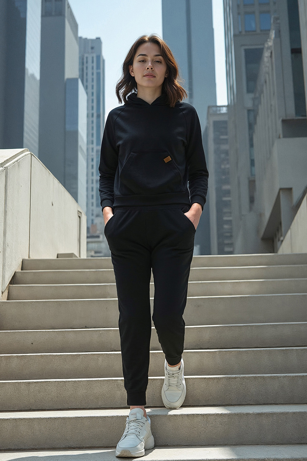 Vivisence Sweat À Capuche Femme Coton Poche Avant Perfect Confort Quotidien 9003, noir