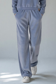 Vivisence Damen Velour Jogginghose Mit Geradem Bein Und Elastischem Bund Bequeme Freizeithose Für Zuhause Sport Und Alltag 9105, 