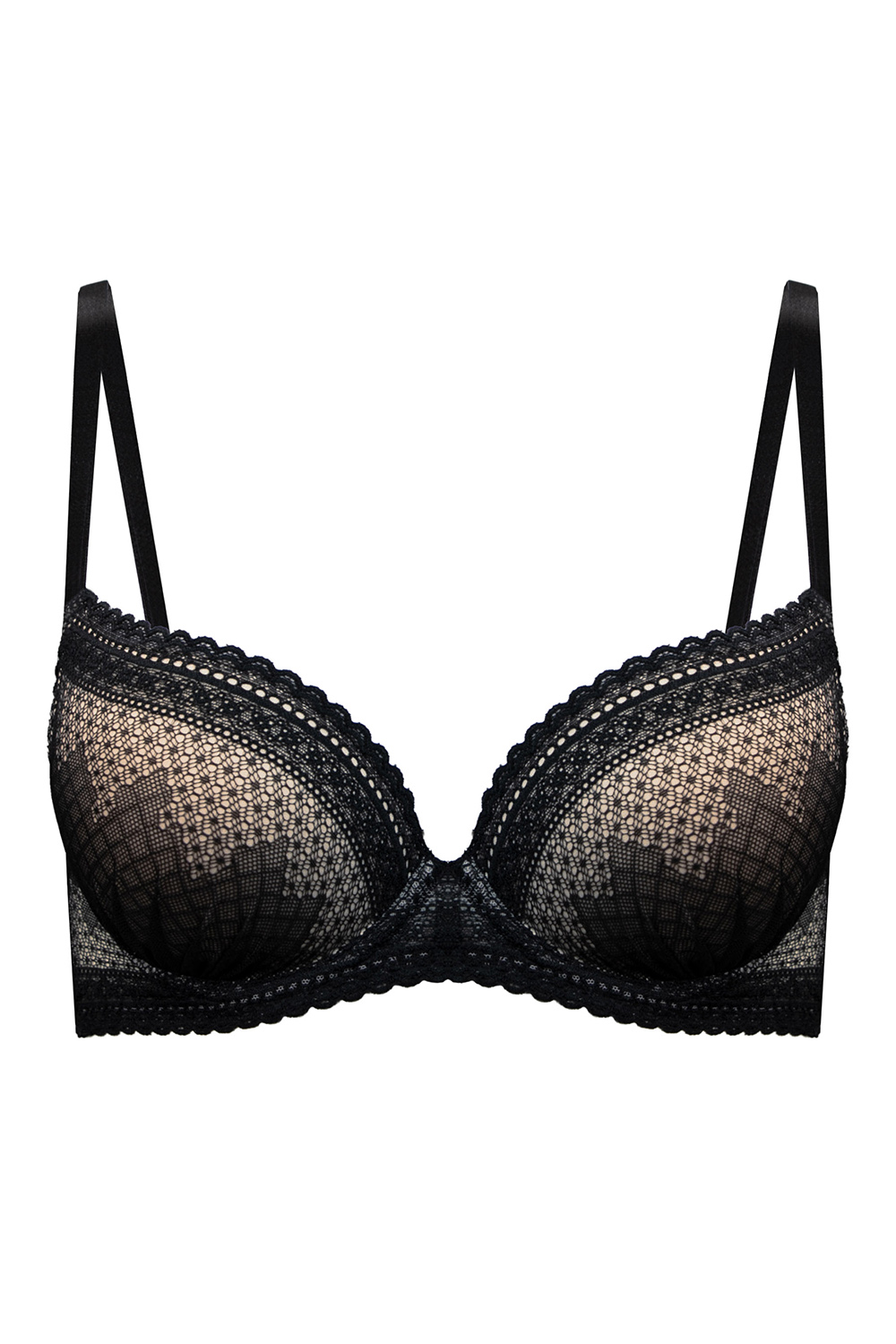 Vivisence Soutien Gorge Push Up Rembourré Bretelles Réglables 1041, beige-noir
