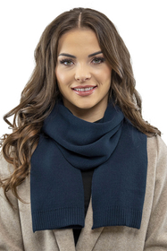 Vivisence Écharpe Femme Hiver Avec Nœud Décoratif Pour Les Journées Froides 7104, bleu foncé