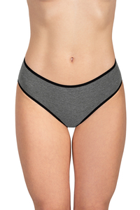 Vivisence culotte classique slip pour femme 4016, bande noire: gris foncé