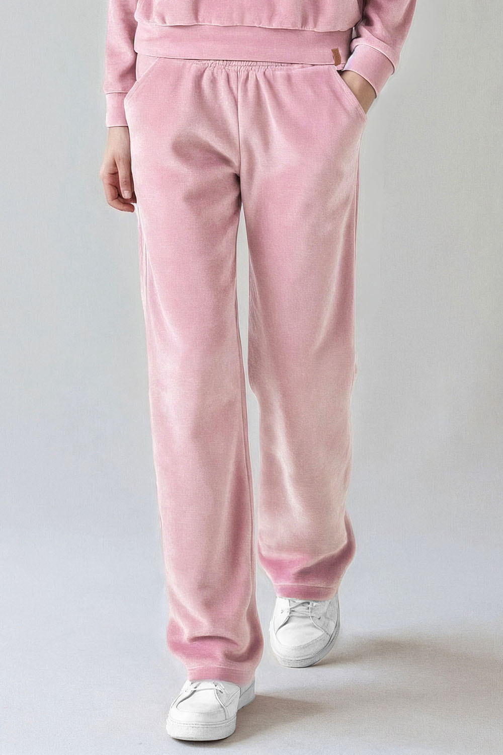 Vivisence Damen Velour Jogginghose Mit Geradem Bein Und Elastischem Bund Bequeme Freizeithose Für Zuhause Sport Und Alltag 9105, 
