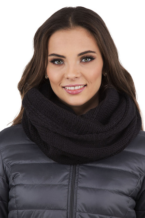 Vivisence Stylish and Elegant Women’s Winter Snood Scarf Thick and Warm for Ultimate Comfort Crafted Perfect Accessory for Staying Cozy and Chic During Cold Weather, black