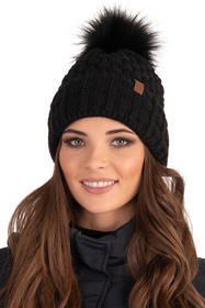Vivisence Damen Winter Set Mütze Schal Fäustlinge Fleecefutter Gegen Kälte, schwarz