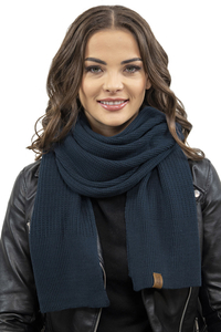 Vivisence Écharpe Femme Hiver Douce Et Chaude Pour Les Journées Froides 7042S, bleu foncé