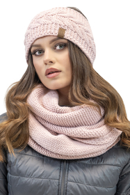 Vivisence Thick Yarn Headband For Women Winter Perfect Fit Ideal Comfort 7094, powder pink