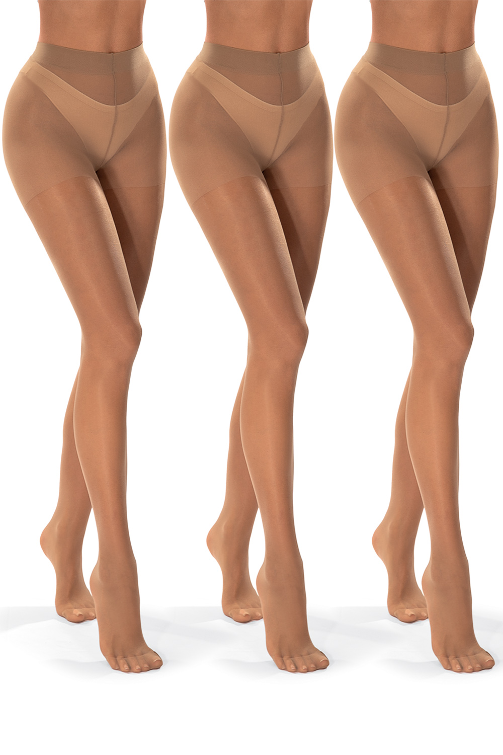 Vivisence Collants Pour Femmes 20 DEN Avec Zone Des Orteils Renforcée Partie Culotte Marquée Fabriqué En Pologne Lot De 3 Paires De Haute Qualité Confort Élégant Et Résistant, daino