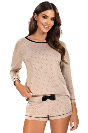 Vivisence Two-piece pyjama for women 2022 , Beige