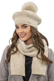 Vivisence Damen Winter Schal Mit Dekorativer Bindung Für Kalte Wintertage 7104, beige