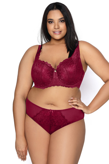 Mat women's underwired lacy padded bra 053/22 Carmela Big, Burgundy