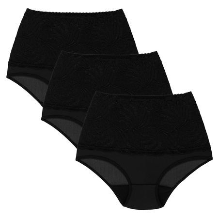 Wolbar women's briefs with lace WB207 3-pack, Black