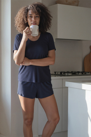 Vivisence Femme Haut de Pyjama Viscose Manches Courtes Confort pour Nuit 2201, 