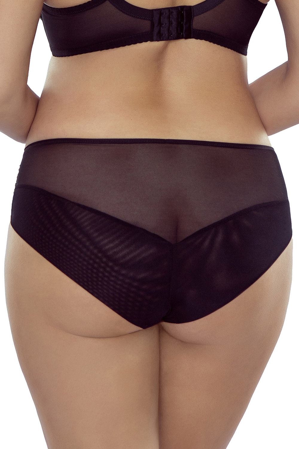 Vivisence Culotte Élégante Pour Femme Coupe Classique Inserts en Dentelle Noeud Décoratif Dos en Maille Doublée Lingerie Confortable et Féminine, noir-vert
