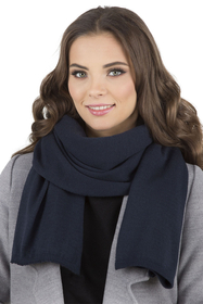 Vivisence Elegant Women's Winter Set Beret And Scarf With Classic Design And Floral Decoration Made Of Warm And Soft Fabric With Wool Blend Ideal For Cold Winter Days, Dark Blue