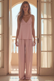 Vivisence Damen Pyjama Viskose Lockere Passform Komfort Für Nachtwäsche 2046, 
