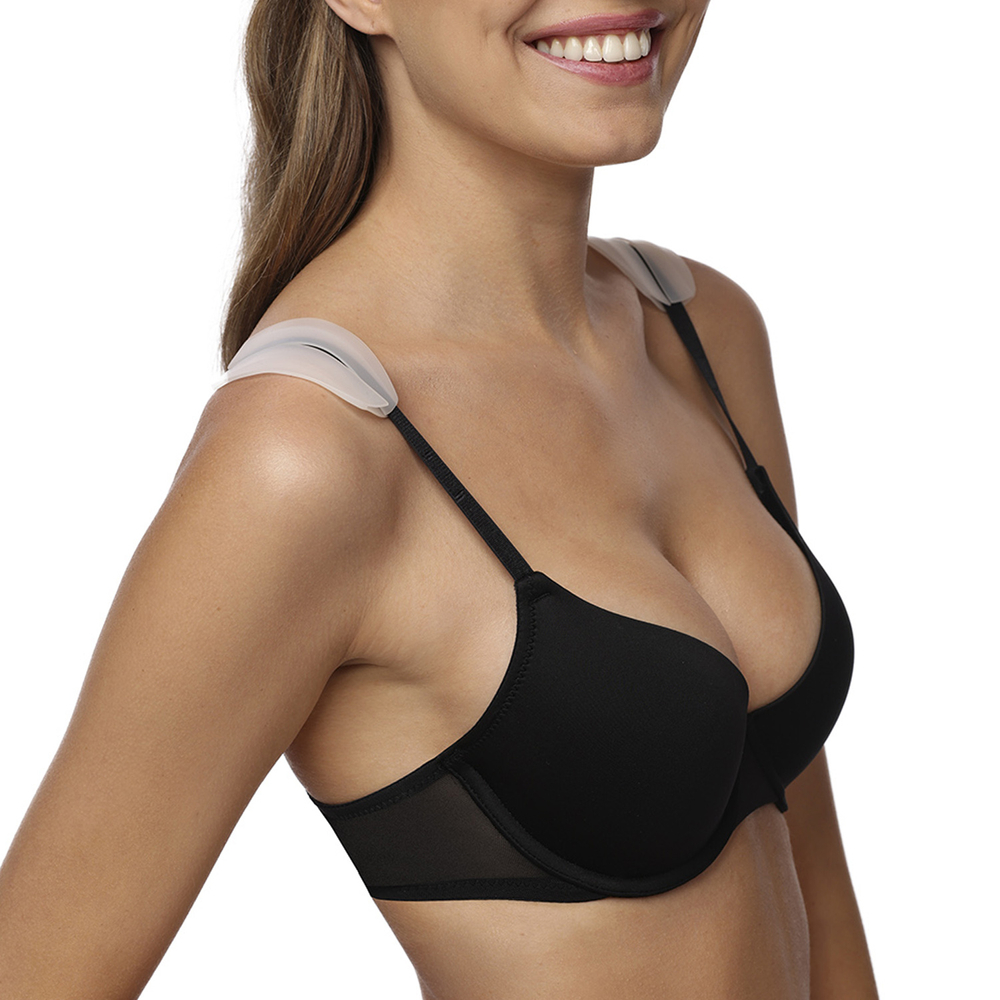 Vivisence Dame Schulterpolster Set BH Accessoires Zubehör Pads Kissen für Träger Transparent 8001, weiß