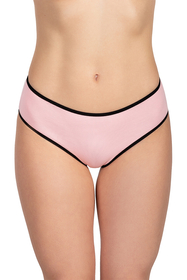 Vivisence Culotte Classique Slip pour Femme Lot de 3 Figi 4016, bande noire : rose/bleu foncé/gris foncé