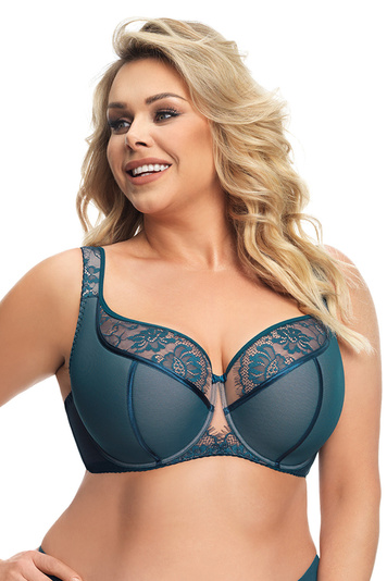 Gorsenia underwired embroidered semi padded bra K647 Alicante, Green