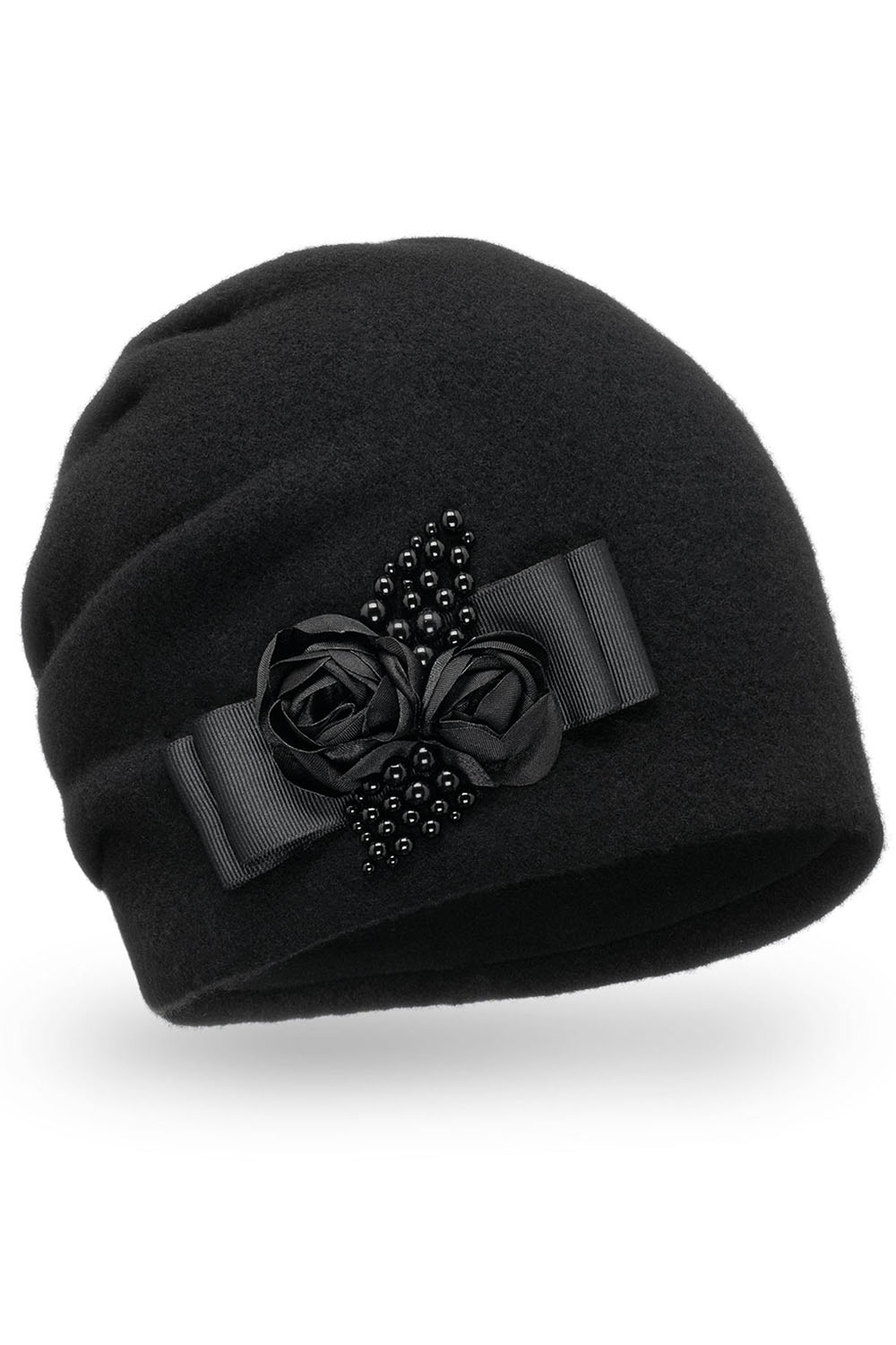 Vivisence Damen Mütze Warm Wintermütze Wolle Gemütlich Elegante Herbst 7080, schwarz