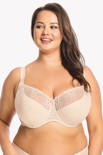 Gaia classic semi padded bra embroidered underwired 1107M Elena Maxi, Beige