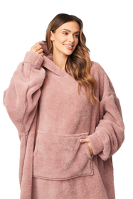 Vivisence Damen Deckenpullover Mit Socken Warm Flauschig One Size Geschenk 5028Kmpl, Pink