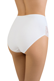 Vivisence culotte féminine classique taille haute avec dentelle 4008, blanc
