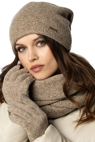 Vivisence Damen Schal Winter Loop Modischer Gemütlich Wärmendem Garn Kalte 7108, beige Melange