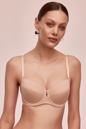 Alles Elena II U underwired padded bra smooth removable straps - made in EU, Beige