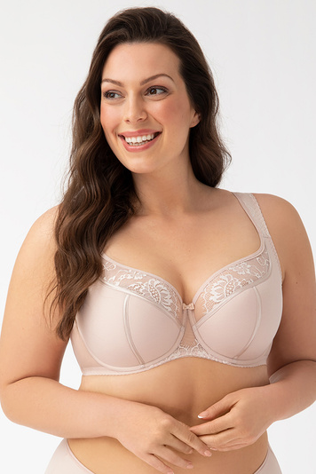 Gorsenia underwired embroidered semi padded bra K647 Alicante, Beige