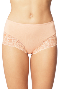 Vivisence culotte féminine classique taille haute avec dentelle 4008, beige