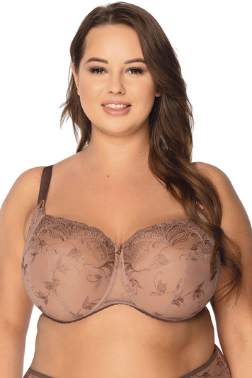 Gaia underwired mesh non padded bra 1108M Lorena Maxi, Brown