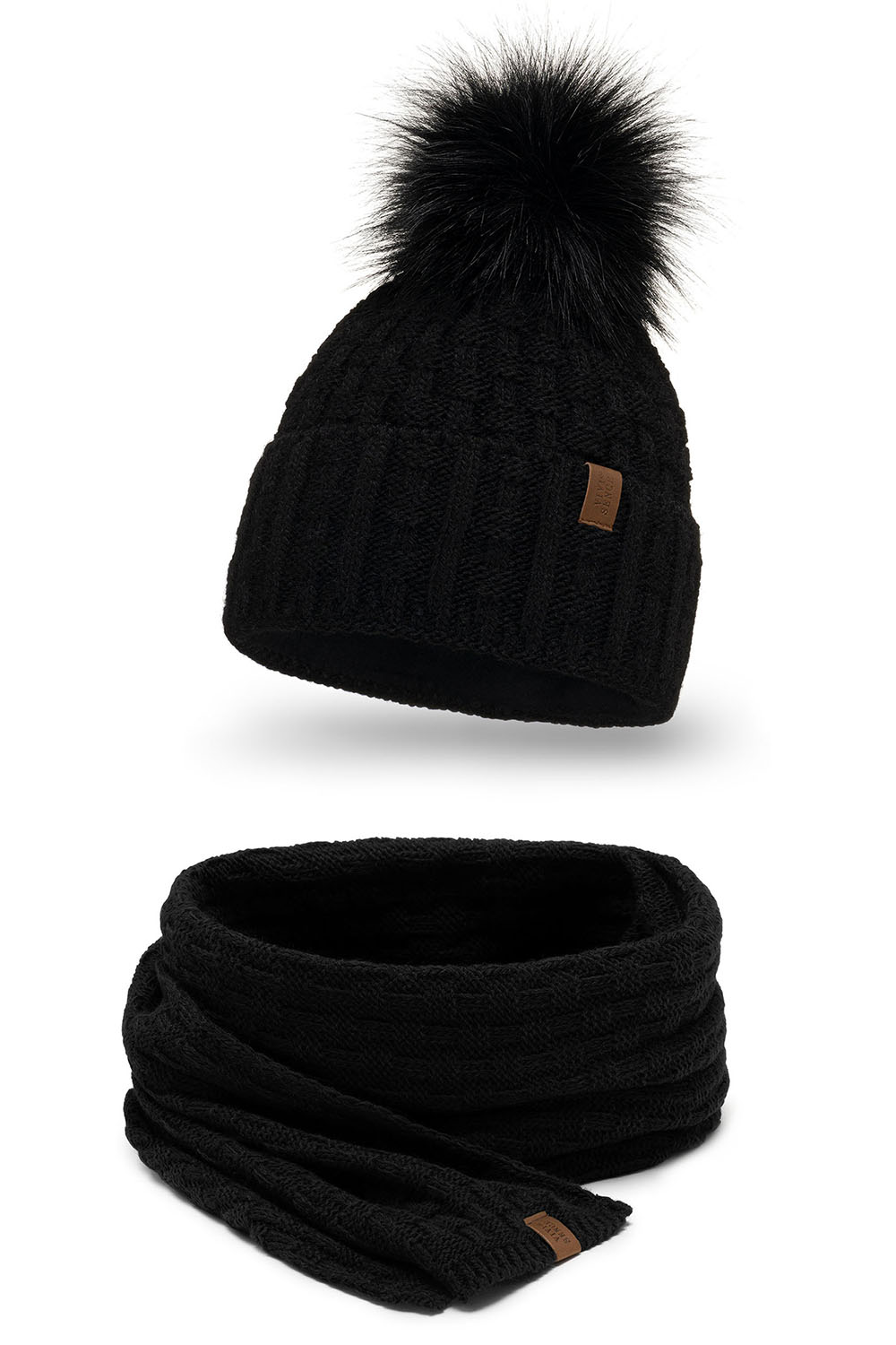 Vivisence Wintermütze mit Bommel Damen Warmes Ideal Für Kalte Wintertage 7015, schwarz