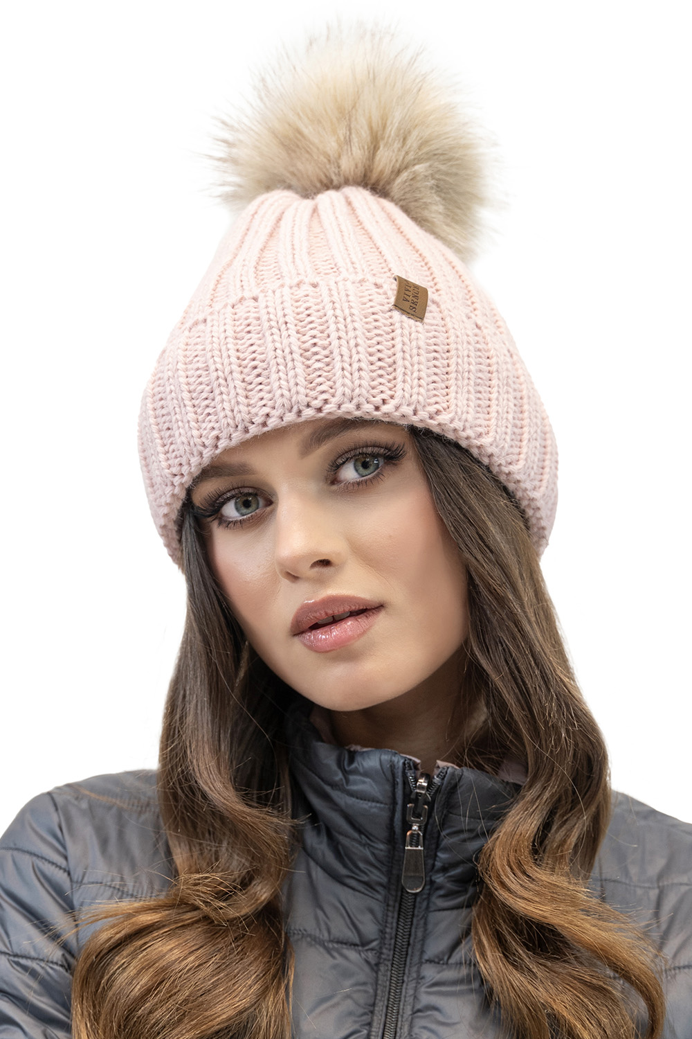 Vivisence Pom Pom Hat For Women Fleece Lined Perfect Fit Winter 70100, Pink