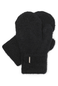 Vivisence Stilvolle Damen Winter Fausthandschuhe Mit Breitem Umschlag Hergestellt Aus Weichem Warme Garn Mit Fleece-Innenfutter Perfekt Für Herbst Und Winter, Schwarz