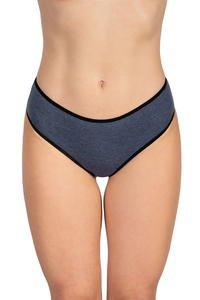 Vivisence culotte classique slip pour femme 4016, bande noire: bleu foncé