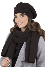 Vivisence Warm Thick Winter Beret For Women Ideal For Cold Days 7007, black