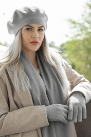 Vivisence Women's Gloves Winter Soft And Warm Ideal For Cold Weather 7202, light grey