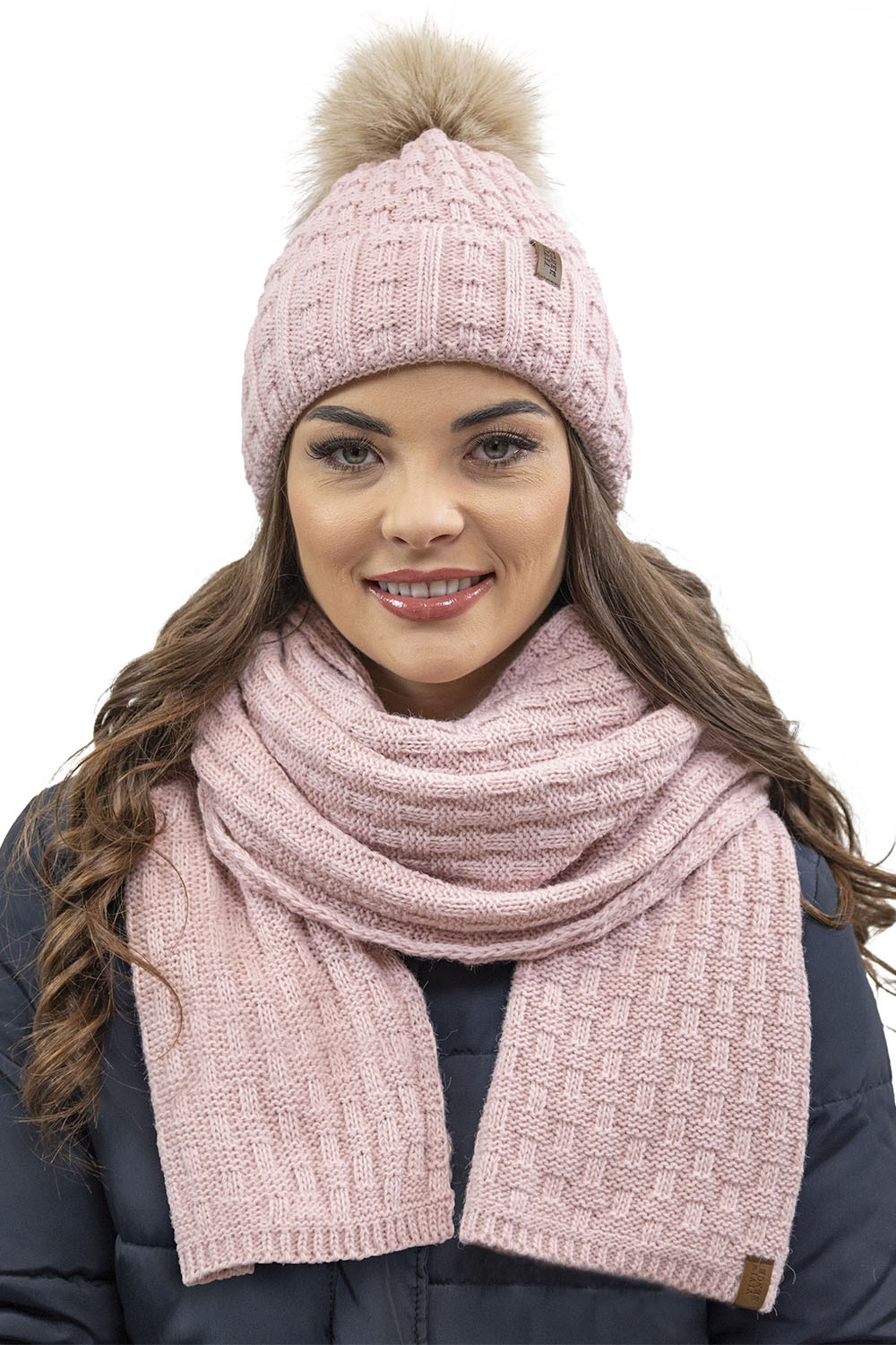 Vivisence Women's Winter Scarf Soft And Warm For Cold Days 7015S, powder pink