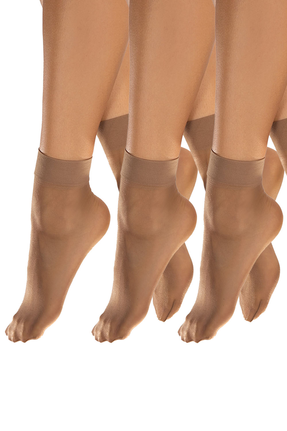 Vivisence Chaussettes Femme Classiques 20 DEN Douce Et Confortable Avec Bords Élastiques Qui Ne Glissent Pas Renforcement Invisible Des Orteils Lot De 3 Paires Qualité Supérieure, beige
