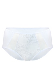 Vivisence Cullote Slip Classique Taille Haute En Microfibre Et Dentelle Confortable Élégant Avec Inserts Délicats Parfait Pour Un Ensemble Et Raffiné 1004W, blanc