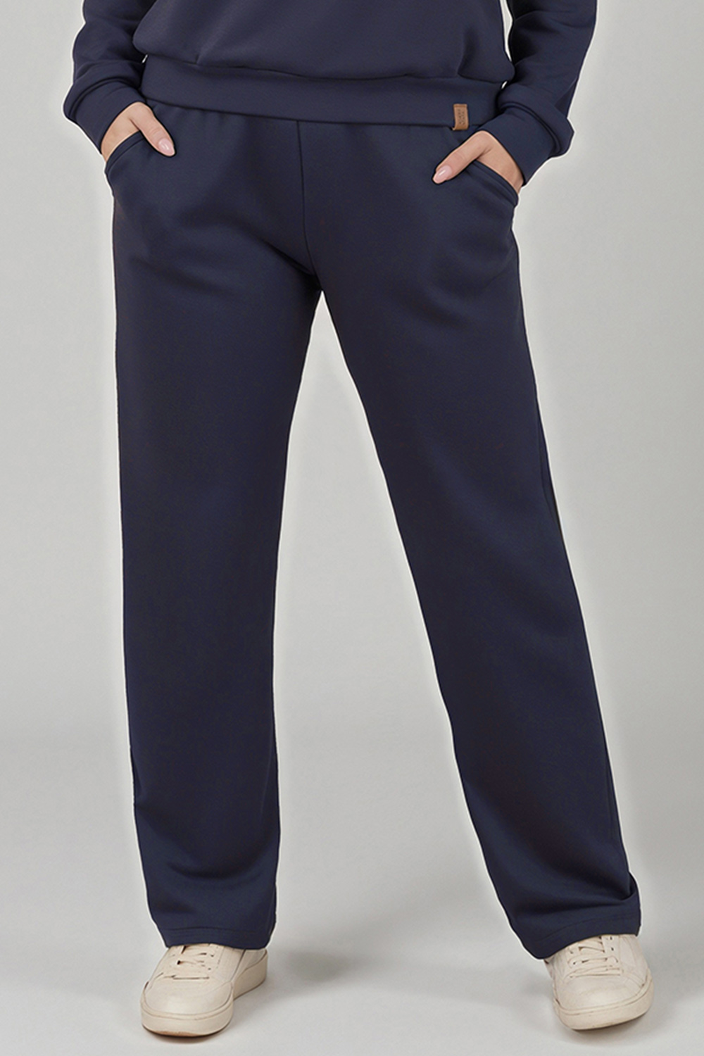 Vivisence Pantalon De Survêtement Femme Confortable Taille Élastique Jambes Larges Poches Latérales Tissu Doux Coton Mélangé Pour Sport Maison Balade Détente Quotidienne 9102, 