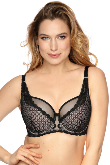 Gaia underwired lace semi padded bra 876 Carrie, Black